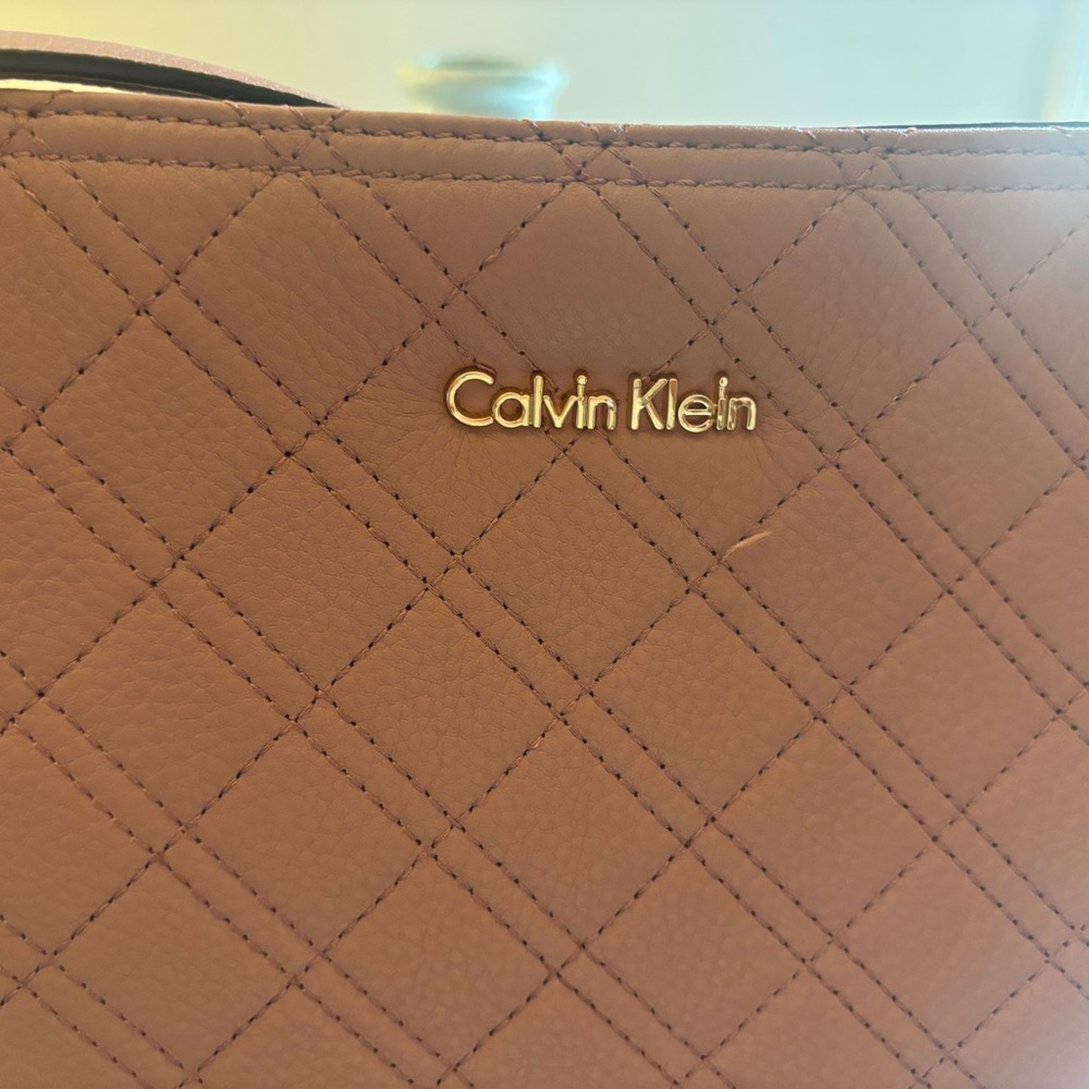 Calvin Klein Tan Quilted Shoulder Bag